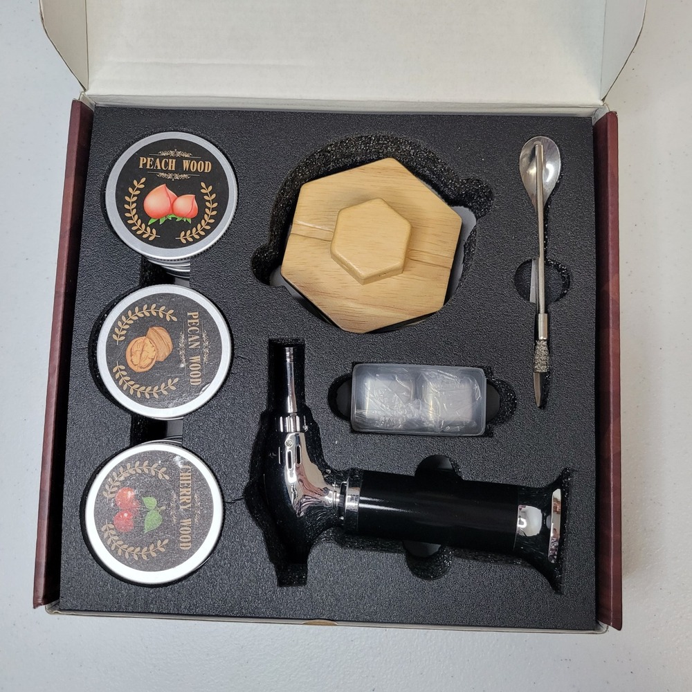 Cocktail Smoker Kit‎ Infuser Torch Wood Chips Spoon Accessories - Picture 2 of 6